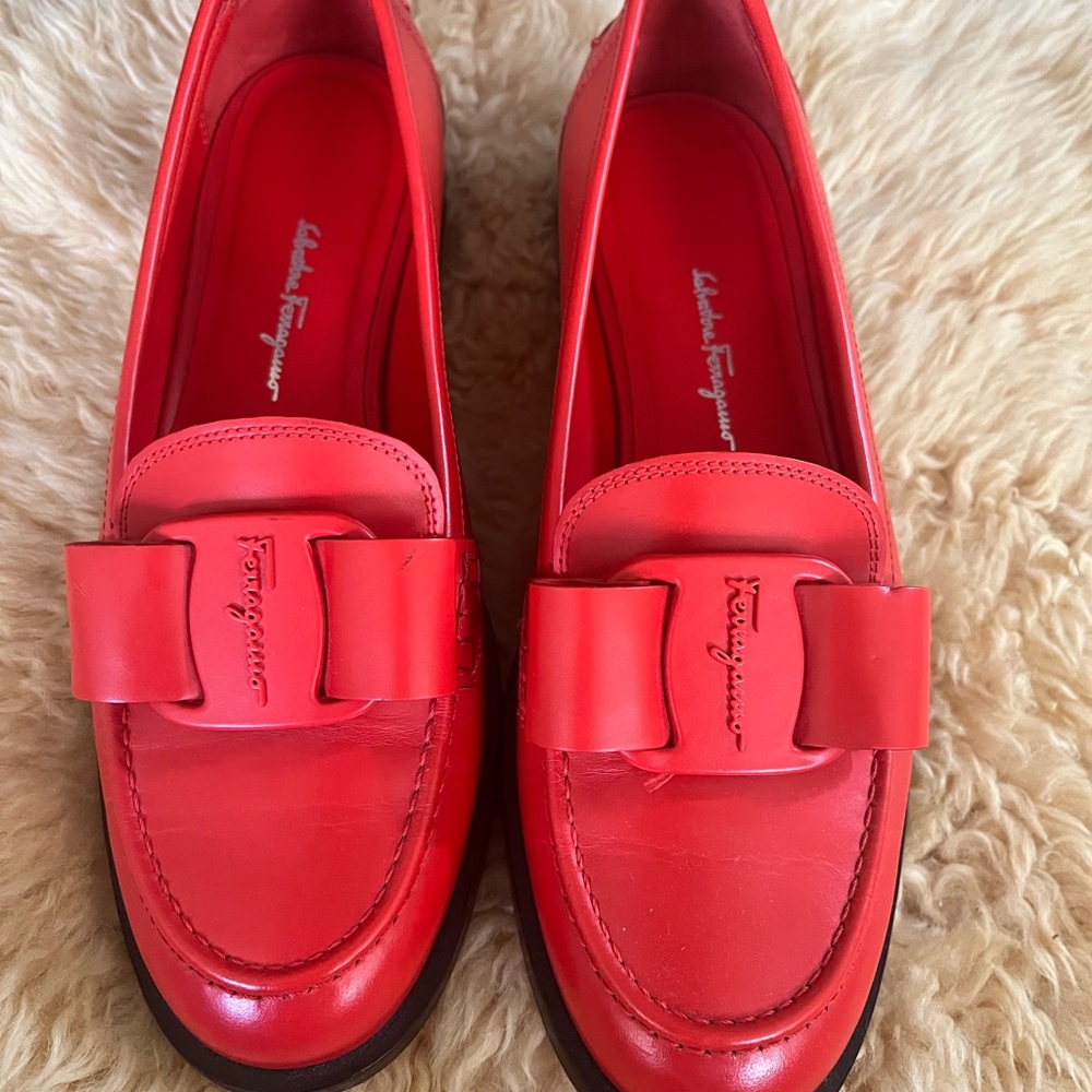 Ferragamo Vivaldi Logo-Plaque Loafers.
